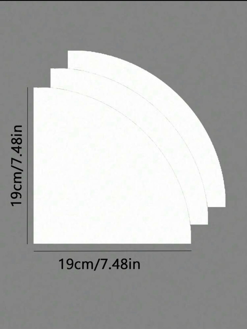 3-piece white corner floating wall shelves (19 cm)